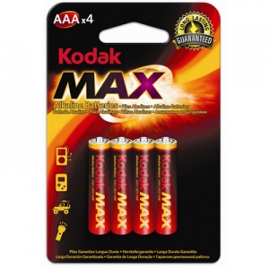 Kodak MAX Alkaline Batteries AAA 4 Pack